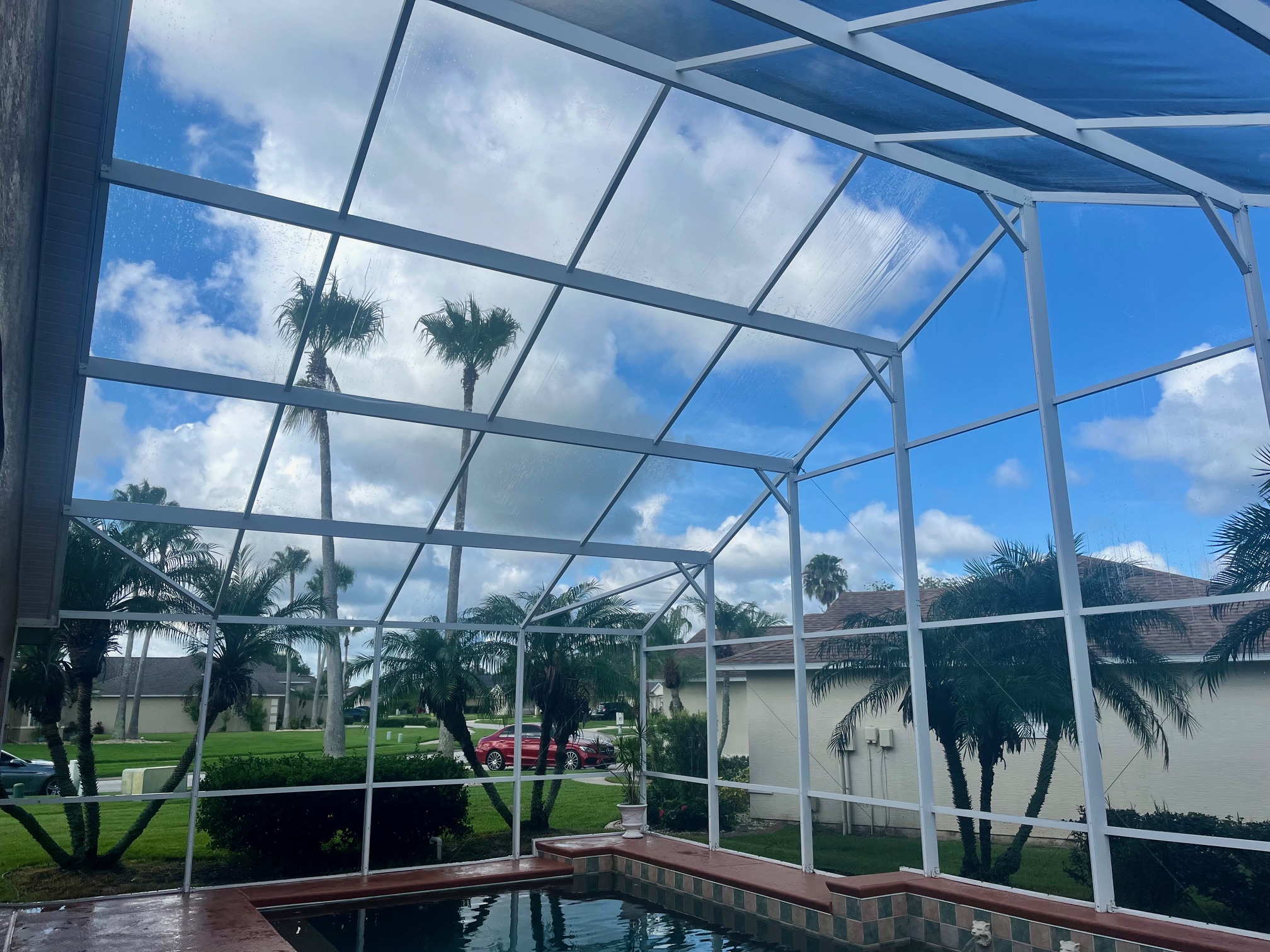 Pool Enclosure Cleaning Project In Port Orange, Florida (1)