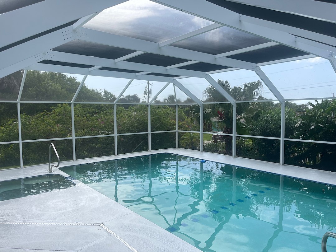 Transformational Pool Enclosure Cleaning Performed in New Smyrna Beach, Florida